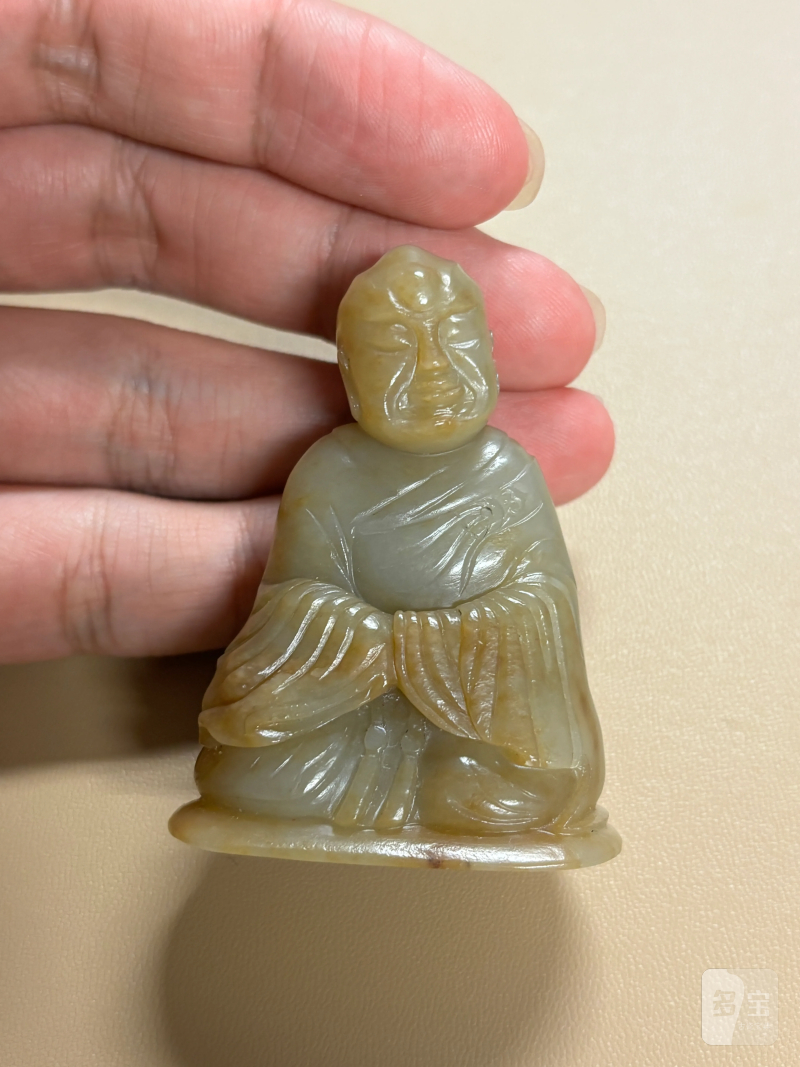 清 白玉圆雕罗汉 - 图2